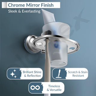 Plantex 304 Grade Stainless Steel Tumbler Holder/Tooth Brush Holder/Tumbler Stand for Bathroom Accessories - Niko (Chrome)