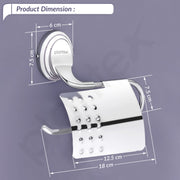 Plantex 304 Grade Stainless Steel Toilet Paper Roll Holder/Toilet Paper Holder in Bathroom/Kitchen/Bathroom Accessories Pack of 1, Cubic (Chrome)