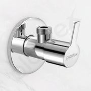 Plantex Angle Cocke for Bathroom with Brass Spindle/Single Lever Angle Valve with Wall Flange and Teflon Tape/Stop Cock for Wash Basin - Pack of 1 (Rio, Chrome)