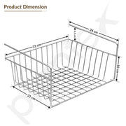 Plantex Storage Basket for Kitchen/12 inch Multifunctional Storage Basket/Stainless Steel Rack Organizer - Pack of 1 (Chrome)