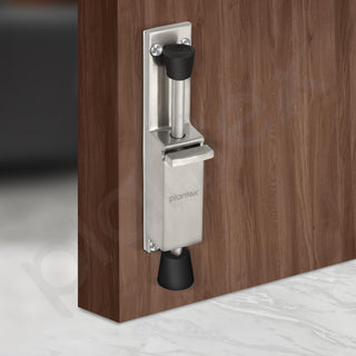 Plantex Kickdown Door Stoper Spring Loaded Telescopic Step On/Off Door Stopper Rubber, Adjustable Heavy Duty Door Locks Holder Stop/Release by Foot - Pack of 1 (Matt)