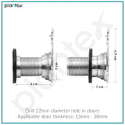 Plantex Door Eye Viewer/Solid Brass Door Eye Hole for Main Door/Eye Hole for Main Door/180 Degree Ultra Clear Door Viewer for Safe and Secure Home/Office/Hotel - Pack of 3 (Chrome)