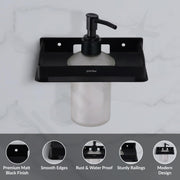 Plantex Liquid Soap Dispenser for Bathroom/Stainless Steel Shampoo Dispenser/Handwash Dispenser for Bathroom/Bathroom Accessories - Pack of 1 (Black)