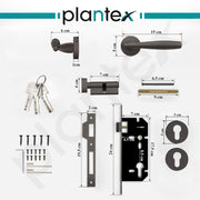 Plantex Door Lock for Home/Main Door Lock Set/Mortise Lock Set with Brass Lock Body & Cylinder - Pack of 1 (7135, Grey)