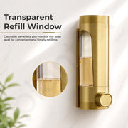 Plantex Liquid Soap Dispenser for Bathroom/ABS Plastic Refillable Soap Handwash Dispenser for Shampoo & Body Lotion - Ideal for Hotels/Hospitals/Restaurants/Offices - (Gold)