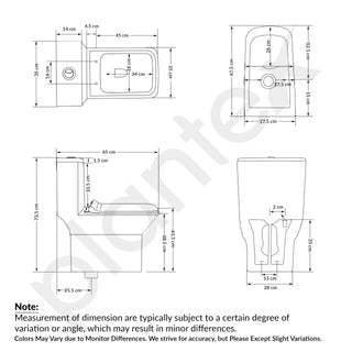 Plantex Siphonic Flush System Rimless Ceramic Commode/S Trap Western Toilet with Siphonic Vacuum Flush/One Piece Western Commode With Soft Close Toilet Seat - (White)