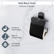 Plantex 304 Grade Stainless Steel Toilet Paper Holder for Washroom/Tissue Paper Roll Holder/Bathroom Accessories - Parv (Black)