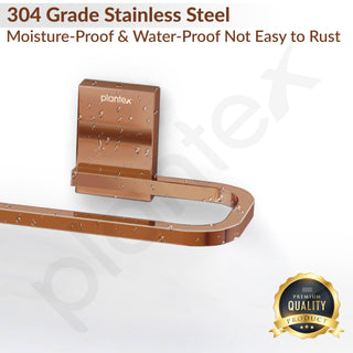 Plantex 304 Grade Stainless Steel 24 inch Single Towel Rod for Bathroom/Hand Towel Holder/Towel Hanger/Bathroom Accessories, Crystal (PVD Rose Gold)