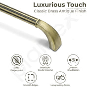 Plantex Cabinet Handle/224mm Handle for Drawer/Wardrobe/Kitchen Handle/Pull-Push Handle for Home/Office - Pack of 2 (Brass Antique)
