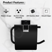 Plantex 304 Grade Stainless Toilet Paper Holder/Toilet Roll Holder/Bathroom Toilet Paper Holder/Bathroom Accessories - Splash (Black)