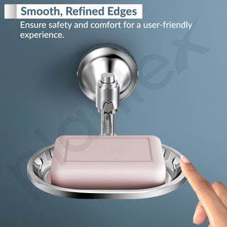 Plantex 304 Grade Stainless Steel Soap Dish/Soap Stand/Soap Tray/Soap Holder for Bathroom Accessories - Niko (Chrome)