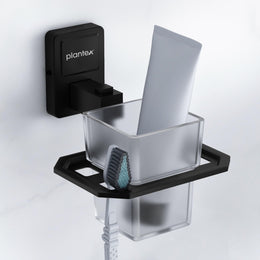 Plantex 304 Garde Stainless Steel Tooth Brush Holder/Tumbler Holder/Bathroom Accessories - Darcy (Black)