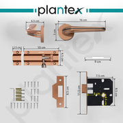 Plantex Heavy Duty Door Lock ÃƒÂ¢Ã¢â€šÂ¬Ã¢â‚¬Å“ Bathroom Door Lock/Mortise Keyless Handle Set for Home/Bathroom/Store Room/Balcony/Office with Baby Latch ÃƒÂ¢Ã¢â€šÂ¬Ã¢â‚¬Å“ (7077 ÃƒÂ¢Ã¢â€šÂ¬Ã¢â‚¬Å“ Satin Black & PVD Choco)