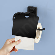 Plantex 304 Grade Stainless Steel Toilet Paper Holder/Toilet Paper Roll Holder/Tissue Paper Roll Holder for Bathroom Accessories- Decan (Black)