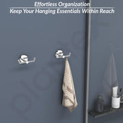 Plantex 304 Grade Stainless Steel Bathroom Hooks for Hanging Towel and Clothes in Bathroom/Washroom - Oreo (Chrome)