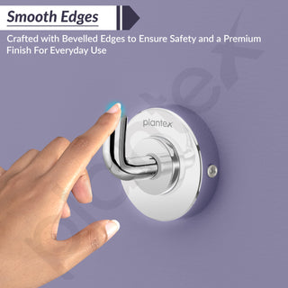 Plantex 304 Grade Stainless Steel Robe Hook/Cloth-Towel Hanger/Napkin Hanger/Bathroom Accessories - Daizy (Chrome)