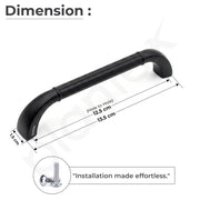 Plantex Cabinet Handle/128mm Handle for Drawer/Wardrobe/Kitchen Handle/Pull-Push Handle for Home/Office - Pack of 2 (Black)