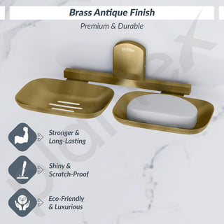 Plantex 304 Grade Stainless Steel Bathroom Soap Holder/Double Soap Dish/Soap Stand/Bathroom Accessories - Parv (Brass Antique)