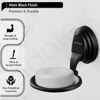 Plantex 304 Grade Stainless Steel Soap Dish/Soap Stand/Bathroom Soap Holder/Bathroom Accessories - Cubic (Black)