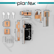 Plantex Premium Door Lock with 3 Years of Warranty/Main Door Lock for Home/Mortise Lock for Door - Main Door Lock Set (7085 PVD Choco & Satin Black Matt)