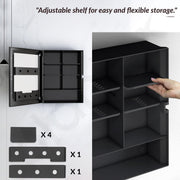 Plantex Bathroom Cabinet with Mirror/ABS Bathroom Storage Organiser/Multipurpose Shelf/Wall Mount Mirror Cabinet for Wash Basin (14x18 Inch, Black)