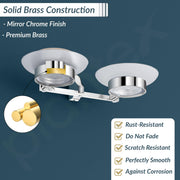 Plantex Rich Brass Unique Dual Soap Dish for Bathroom/Wall Mounted Soap Holder/Soap Stand/Bathroom Accessories (Chrome)