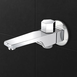 Plantex Steel Spout for Bathroom with Wall Flange and Teflon Tape/Button Attachment for Hand Shower-(AC06-Chrome)