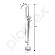 Plantex Pure Brass Free Standing Bathtub Faucet/Bath Tub Filler Faucet/Single Lever Basin Faucet with Handle Held Shower - (Chrome)