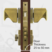 Plantex Heavy Duty Door knob Lock/Stainless Steel Main Door Mortise Lock Handle/Handle Set for Home/Office/Door (Gold & Brass Antique)