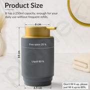 Plantex Soap Dispenser for Washbasin Ceramic/Hand Wash Soap Dispenser for Bathroom with ABS Material Head Pump Bathroom Accessories - Grey & Gold (Pack of 1)