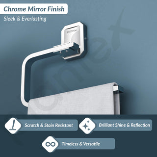 Plantex 304 Grade Stainless Steel Wash Basin Towel Holder/Hand Napkin Hanger/Towel Ring for Kitchen/Bathroom Accessories - Cute (Chrome)