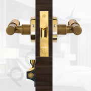 Plantex Heavy Duty Door Lock – Bathroom Door Lock/Mortise Keyless Handle Set for Home/Bathroom/Store Room/Balcony/Office with Baby Latch (603 - PVD Gold)