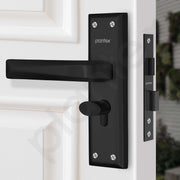Plantex Heavy-Duty Door Lock Set - Main Door Lock Handle Set/6-Lever Lock Mechanism Mortise Lock with 3 Keys, Brass Lock Body & Cylinder (PTP-08, Black)