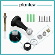 Plantex Stainless Steel 360 Degree 4 inch Door Magnet Stopper for Home/Office/Hotel Wall and Floor Mounted Soft-Catcher to Hold Wooden/Glass/PVC Door - Pack of 2 (Black Finish)