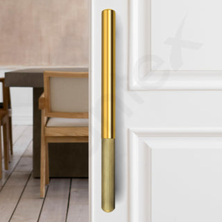 Plantex Door Handle/14 Inch Main Door Handle/Stainless Steel and Aluminium Door Handle/Pull-Push Door Handle/Door Accessories (Pack of 1, Brass Antique, Gold)
