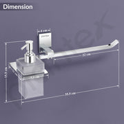 Plantex 304 Grade Stainless Steel Liquid Soap Dispenser/Shampoo Dispenser/Napkin Ring/Towel Holder for Bathroom/Bathroom Accessories - Crystal (1420-Chrome)