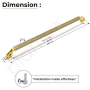 Plantex Aluminium Cabinet Handle/450mm Wardrobe Handle for Home/Cupboard Door Pull-Push Handles for Office - Pack of 2 (Brass Antique & Gold)