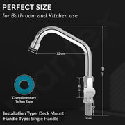 Plantex Pure Brass Single Lever Kitchen Taps for Home Sink/Kitchen Tap with Water Saving Nozzle for Sink Tap with 7 Year Warranty -(FLO-812-Mirror-Chrome)