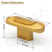 Plantex Knobs for Drawer/Drawer Knobs/Oval Knob for Cabinets/Drawer Handle/Pull-Push Knob for Kitchen/Bedroom Drawers - Pack of 1 (SH-432, Gold & Gold Matt)