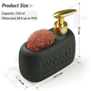 Plantex Ceramic Soap Dispenser with Scruber/Liquid Soap Dispenser/Sink Dish Washing Soap Dispenser Set/Soap Dispenser for Wash Basin Ceramic - Bathroom Accessories