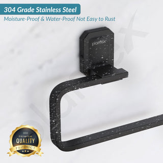 Plantex 304 Stainless Steel Napkin Holder for Wash Basin/Towel Ring for Bathroom/Towel Hanger/Bathroom Accessories - Cute (Black)
