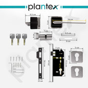 Plantex Door Lock for Home/Main Door Lock Set with 3 Computerized Key/Mortise Lock for Door with Brass Lockbody & Cylinder (SM036, Satin & BNM)