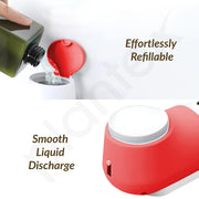 Plantex Liquid Soap Dispenser/ABS Plastic Shampoo Dispenser/Wall Mount handwash Dispenser for Bathroom Accessories - Red & White