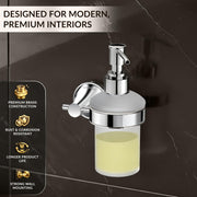 Plantex Liquid Soap Dispenser for Bathroom/Pure Brass Shampoo Dispenser/Handwash Dispenser/Bathroom Accessories - Pack of 1 (APS-EFL-07, Chrome)