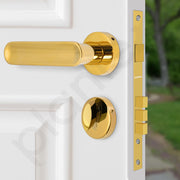 Plantex Brass Premium Door Lock With 3 Years Warranty - Main Door Knob for Home, Mortise Lock Set With PVD Gold Finish