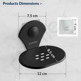 Plantex Royal Self Adhesive Stainless Steel Soap Holder for Bathroom/Soap Dish/Soap Stand/Bathroom Accessories - (Black)