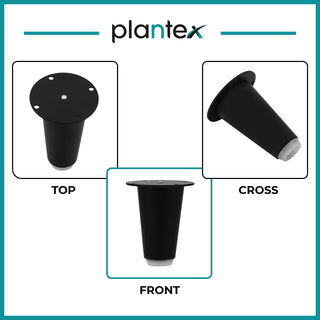 Plantex Heavy Duty Stainless Steel 3 inch Sofa Leg/Bed Furniture Leg Pair for Home Furnitures (DTS-53, Black) – 10 Pcs