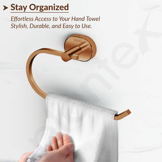 Plantex J4 Stainless Steel Towel Hanger for Wash Basin/Hand Towel Hanger/Napkin Holder for Wash Basin/Bathroom Accessories (PVD Rose Gold Finish) Onix