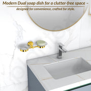 Plantex 304 Grade Stainless Steel Twin Soap Holder Stand for Bathroom and Wash Basin/Bathroom Accessories - Oreo (Gold)