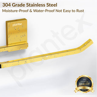 Plantex 304 Grade Stainless Steel Napkin Holder for Wash Basin/Towel Holder for Bathroom/Towel Holder/Towel Ring/Bathroom Accessories - Crystal (PVD Gold)